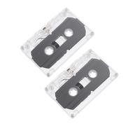 Yardenfun 2 pièces Lot de Cassettes Audio Vierges Standard Style Vintage Transparent pour Enregistreur Magnétophone Cadeau Rétro Pratique