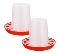 Yardenfun 2 Pièces Mangeoire et Abreuvoir pour Poulets Plastique Distributeur Aliments Antiprojection pour Poules Canards Oies Facile à Remplir et Installer