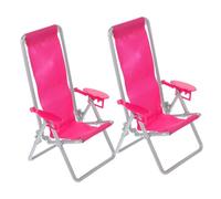 Yardenfun 2 pièces Mini Chaise Longue Pliante de Simulation Chaise Miniature pour Décoration Maison Poupée Jardin et Accessoires Ornement