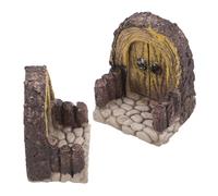 Yardenfun 2 Pièces Miniature Porte Bois pour Maison de Poupée Accessoires Jardin GNOME Porte Miniature Féerique pour Décoration Patio Noël