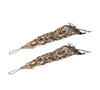 Yardenfun 2 Pièces Mitaine sans doigts gothique vintage en dentelle dorée bronzée, bracelets de poignet steampunk pour femmes, accessoires élégants pour mariée, bal et Halloween, 2 pièces