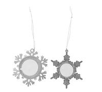 Yardenfun 2 Pièces Pendentifs Métal Flocon pour Décoration de Noël Cadre Photo DIY Accessoires Festifs Argentés Résistants et Personnalisables