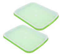 Yardenfun 2 pièces Plateau de Germination Double Bac Semis sans Terre avec Réservoir Eau Plateau de Culture pour Micro-pousses et Succulentes Adapté pour Balcon et Couleur Couleur Aléatoire