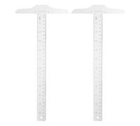 Yardenfun 2 Pièces Règle T Transparente Plastique Rigide Double Graduation et Outil de Mesure pour Étudiants et Dessin Professionnel Fournitures Scolaires de Design Lot