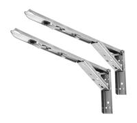 Yardenfun 2 pièces Support Étagère Mural Acier Inoxydable Console Pliante Robuste pour Étagères Flottantes Charge Lourde Installation Facile pour Maison et Bureau