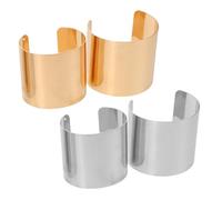 Yardenfun 2 Pièces Wide Open Cuff Bangle Bracelets For Women Chunky Metal Wrist Wrap Jewelry Set