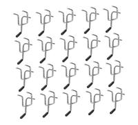 Yardenfun 20 ensembles Lot de Crochets Métalliques pour Panneaux Perforés Crochets Tripodes Robustes avec Embouts Caoutchouc Supports Polyvalents pour Atelier Garage et Magasin