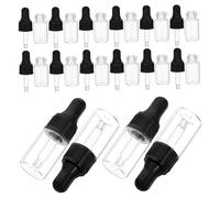 Yardenfun 20 pièces Flacons Pipette Transparent Lot de Bouteilles Rechargeables avec Bouchons à Vis Étanches pour Huiles Essentielles Cosmétiques et Voyage