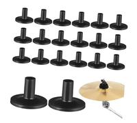 Yardenfun 20 Pièces Lot de Manchons de Support de Plastique Noir Accessoires Durables pour Batterie et Percussion Résistants à Usure et Faciles à Installer
