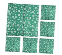 Yardenfun 20 Pièces Papier Cadeau Noël Flocon Réversible Vert Papier Kraft Épais pour Fêtes Hiver DIY Emballage Cadeaux