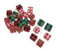 Yardenfun 24 Pièces Mini Christmas Tree Gift Boxes Pendants Lightweight Fabric Ornaments In Vibrant Colors For Holiday Party And Home Decoration