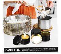 Yardenfun 24 Pièces Pot Bougie Noir Récipient Rond Tôle pour Fabrication de Bougies Kit Bougies DIY Solide et Élégant