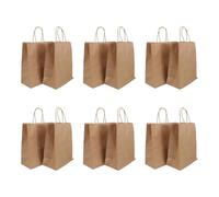 Yardenfun 25 pièces Lot de Papier Kraft Petit Format Sacs à Poignée pour Emballage Alimentaire Pratiques et Légers pour Fêtes et Décoration