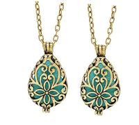 Yardenfun 2pièces Colliers Pendentifs Aromathérapie Vintage Locket Diffuseur Pour Huile Essentielle Décor De Pull Élégant Et Pratique