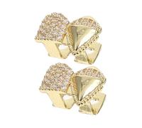 Yardenfun 2pièces Halloween Zircone Fausses Dents De Vampire En v Pour Hommes Et Femmes Accessoires De Déguisement Hip-hop Bijoux De Dents Pour Cosplay