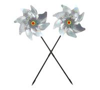 Yardenfun 2pièces Moulin à Vent à Paillettes Jouet Coloré Et Réfléchissant avec Piquets pour Oiseaux Et Décoration De Jardin