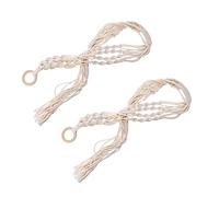 Yardenfun 2pièces Panier à Fleurs Suspendu Macramé avec Corde Coton pour Jardinière Intérieure Ou Extérieure Design Épuré pour Plantes Diverses