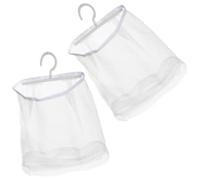Yardenfun 2pièces Panier Rangement Suspendu Toile Organiseur pour Pinces à Linge Socks Bras Soutiens-Gorges Accessoires de Salle de Bains Cuisine Maison avec Crochet Rotatif et Maille