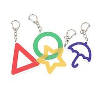 Yardenfun 3 Ensembles Porte Clés Décoratif Design Géométrique Simple Et Pendentifs Triangle Parapluie Et Étoile Pour Porte Clés Suspendu 4 Pièces * 3