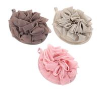 Yardenfun 3 pièces Éponge de Bain Exfoliante Douce pour Corps Balle de Lavage Maille Gommage Délicat et Mousse Riche pour Nettoyage Peau