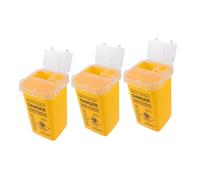 Yardenfun 3 pièces Sharps Safety Container avec Couvercle à Rabat Poubelle Compacte et pour Déchets Objets Tranchants Transport Facile pour Usage Domestique et Déplacement