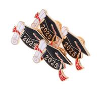 Yardenfun 4 Pièces Broche Chapeau de Remise de Diplôme Alliage de Zinc Résistant Décoration Exclusive pour Vêtements et Chapeaux Cadeau Symbolique pour Célébrer la