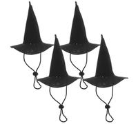 Yardenfun 4 Pièces Chapeau de Magicien pour Chat avec Sangle, Forme | Fête Halloween, Cosplay pour Petit Animal de Compagnie, Chaton et Chien
