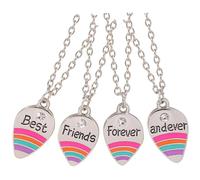 Yardenfun 4 pièces Collier Amitié Fille avec Motif Arc-ciel pour Meilleures Cadeau Symbolique pour Amitié