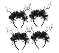 Yardenfun 4 Pièces Halloween Headbands Goth Style Simulated Dead Tree Branch Hair Accessory Lightweight For Day Of The Dead Cosplay Parties