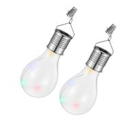 Yardenfun 4 pièces Lampes Solaires Suspendues LED à Fil de Cuivre Ampoules Transparentes Décoratives pour Jardin Éclairage Extérieur et Facile à Installer