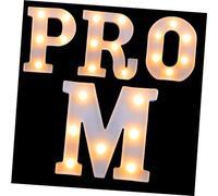 Yardenfun 4 Pièces LED Lettres Prom Lumière Chaude Batterie Décor de Fête Lampe de Bureau Petite Veilleuse Design Alphabétique pour Chambre