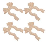 Yardenfun 4 Pièces Lot de 4 Appliques Décoratives en Bois Massif Sculpté Forme Nœud, Dimensions 9X11,5 CM, Style Européen Vintage, Incrustations Murales Meubles, Décoration Intérieure