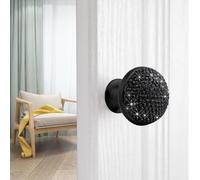 Yardenfun 4 Pièces Lot de Boutons de Meuble en Alliage Noir avec Cristaux Poignée Champignon Brillante pour Portes Armoires Poignées Décoratives Durables pour Intérieur