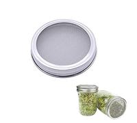 Yardenfun 4 Pièces Lot de Couvercles Germoirs Acier Inoxydable pour Bocaux Mason à Large Ouverture Tamis Amovible pour Germination et Filtration Compatible Conserves et Bocal de Cuisine