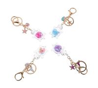 Yardenfun 4 Pièces Porte-clés Tortue Lumineux avec Sequins Scintillants Charm Animal Mignon pour Sacs Clés Plage et Voyage
