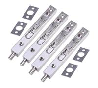 Yardenfun 4 Pièces Verrou de Porte Encastré Acier Inoxydable Loquet de Sécurité à Ressort Dissimulé Lot pour Portes Coupe-feu et Intérieures Installation Facile et Connexion Stable