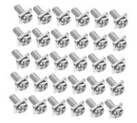 Yardenfun 40 Ensemble Lot de Vis à Tête Carrée Nickelées avec Rondelles Carrées Vis de Fixation pour Bornier de Sèche-linge Mise Terre de Terminales Automobiles Fiables et Solides