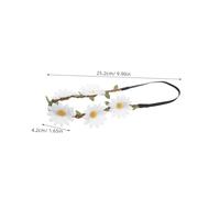 Yardenfun 4pièces Couronne De Fleurs De Marguerite Artificielles Guirlande De Cheveux Faite Main Pour Mariage Photo