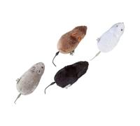 Yardenfun 4pièces Souris Réalistes Jouets Peluche à Remonter Jouets Mécaniques Interactifs