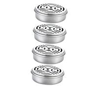 Yardenfun 4pièces Support Moustique Acier avec Couvercle De Porte-serpentin Étanche Et Pratique pour Camping Et Utilisation Extérieure Anti-scalding Et Facile à Nettoyer
