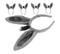 Yardenfun 5 pièces Bandeaux Oreilles Âne Peluche pour Déguisement Animal Accessoires de Fête et Carnaval Serre-tête Costume Halloween pour Hommes et Adultes