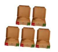 Yardenfun 5 Pièces Boîtes à Pizza Papier Contenants Pliables Anti-graisse pour Restauration et Événements Emballage Alimentaire Respirant pour Livraison Emporter