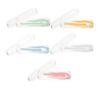 Yardenfun 5 pièces Kit pour Lentilles de Contact avec Pinces et Bâtonnet Aspiration Outils Pratiques Boîte Plastique Adapté pour Voyage et Usage Quotidien Vert Bleu Rose Orange Blanc