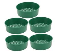 Yardenfun 5 Pièces Set de Tamis de Jardinage Plastique Vert pour Sol Outils Pratiques pour Filtrage des Plantations et Compost Durables et Réutilisables