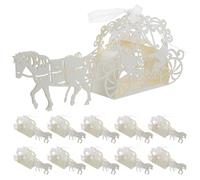 Yardenfun 50pièces Boîtes à Dragées Mariage Forme de Carrosse Boîtes Cadeaux pour Desserts Décoration de Fête Enterrement de Vie de Jeune Fille Anniversaire Souvenirs