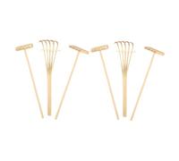 Yardenfun 6 Pièces Kit de Mini Râteaux Bambou pour Sable et Jardin Zen Outils Créatifs pour Peinture de Sable Accessoires Décoratifs pour Maison de Poupée et Plage