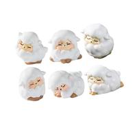 Yardenfun 6 pièces Miniature Sheep Figurines Set Resin Mini Sheep Decor for DIY Terrarium Home Office Desk Decoration Small Cute Animal Statues for Micro Landscape