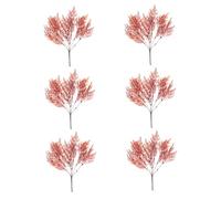 Yardenfun 6 Pièces Plantes artificielles Fausse Plante d'extérieur Pics d'arbre décoration d'intérieur Feuillage Artificiel Plantes à Fausses Feuilles Plantes Imitation fougère Rouge
