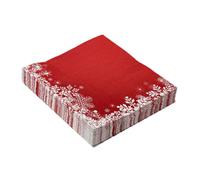 Yardenfun 60 Pièces Serviettes Papier Jetables Flocon de Rouge et Blanc pour Noël Serviettes de Table Décoratives Épaisses et Absorbantes pour Hiver et Réceptions