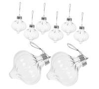 Yardenfun 8 Pièces Boules de Noël Transparentes Oignon Ornements Suspendus Creux à Remplir Décorations de Sapin Festives Durables Pet